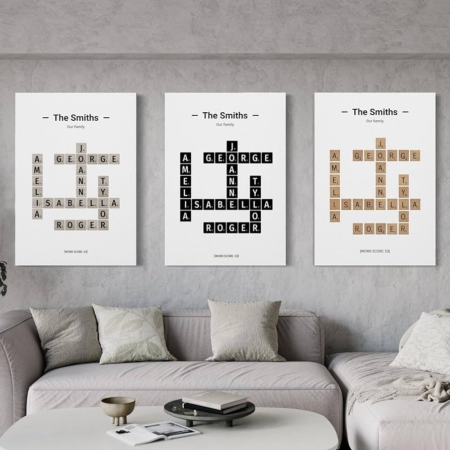 Crossword Puzzle Name Wall Art