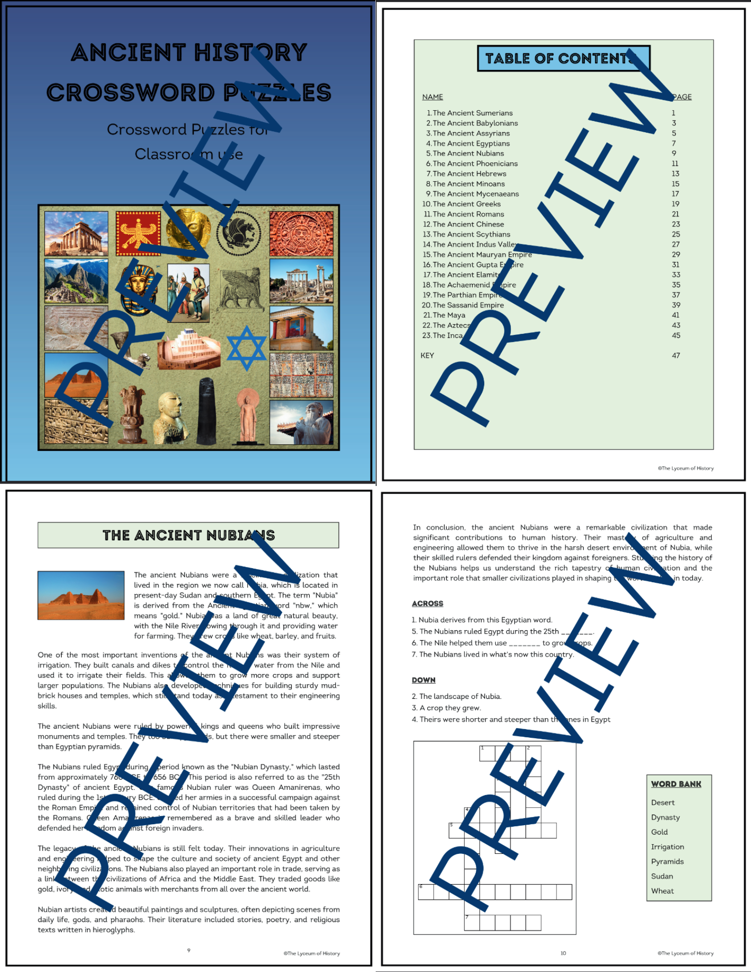 Ancient History Crossword Puzzles Made By Teachers