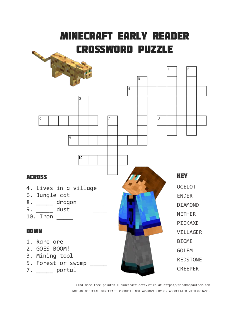 Minecraft Crossword Puzzle