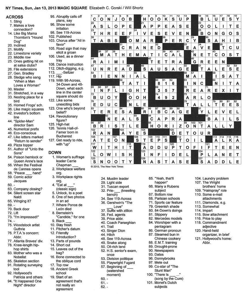 Ny Times Crossword Puzzle Gifts