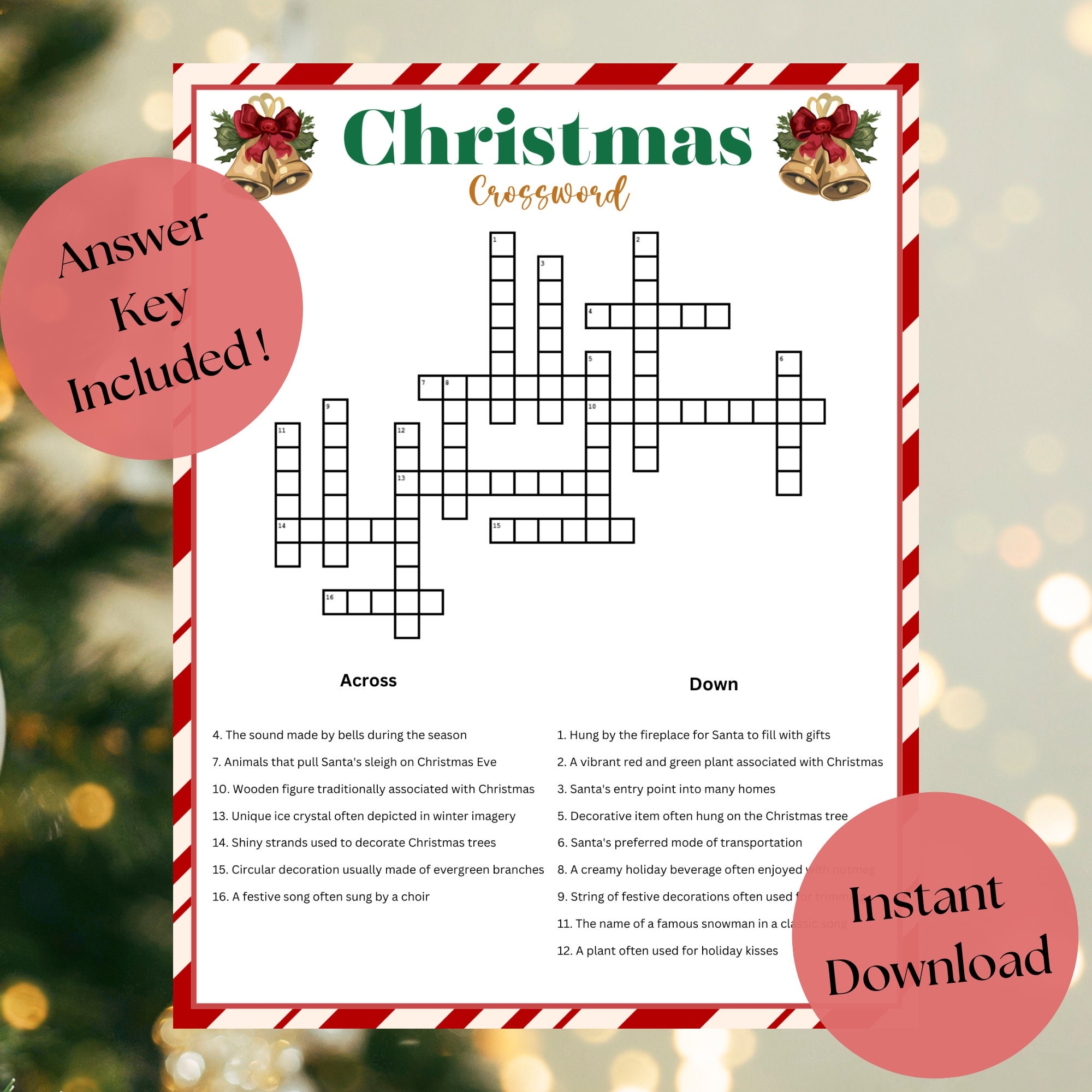 Free Printable Christmas Crosswords