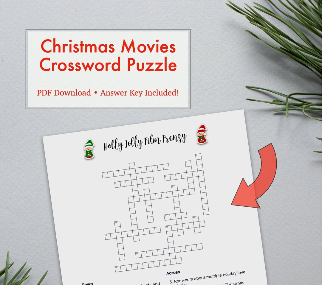 Christmas Movie Crossword Puzzle Instant Printable PDF Download Test Your Knowledge Etsy