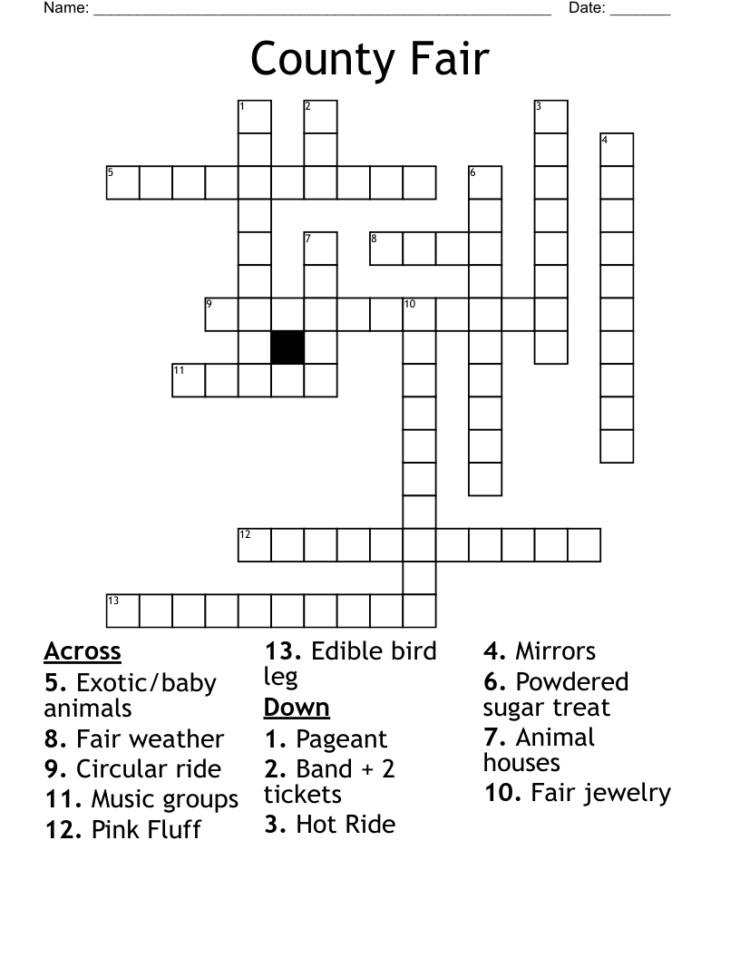 County Fair Crossword WordMint