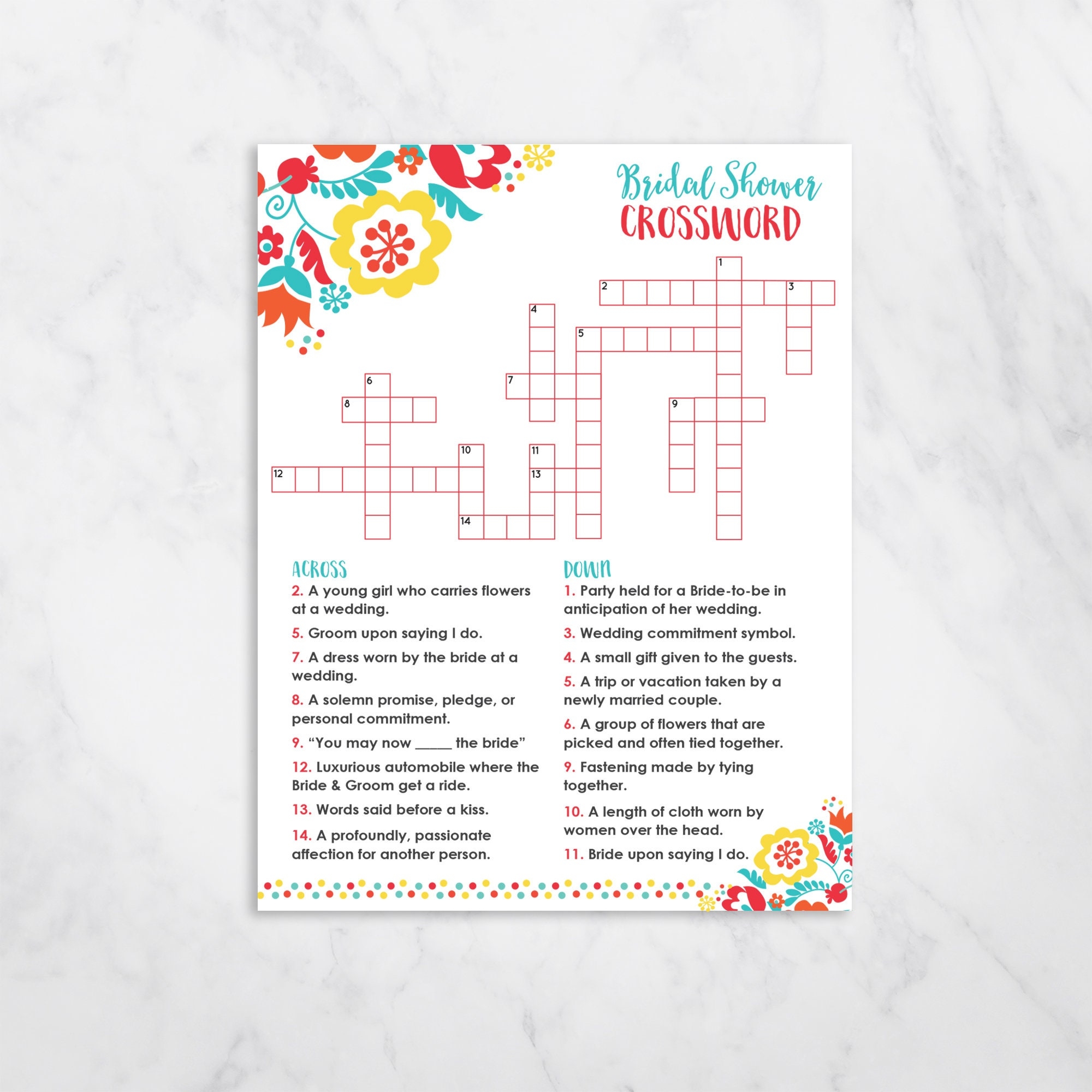 Crossword Puzzle Wrapping Paper Etsy