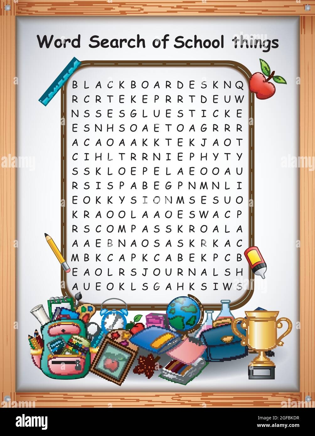 Crossword Puzzles Word Find School Things For Kids Games Stock Vector Image Art Alamy