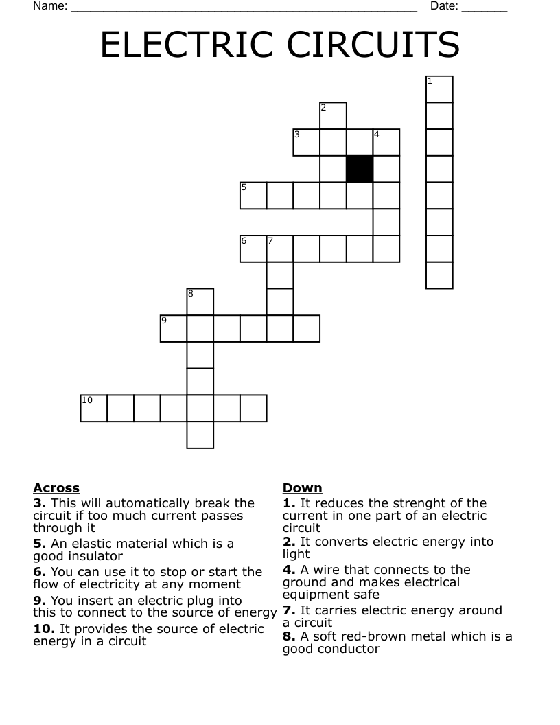 Electrical Crossword Puzzles