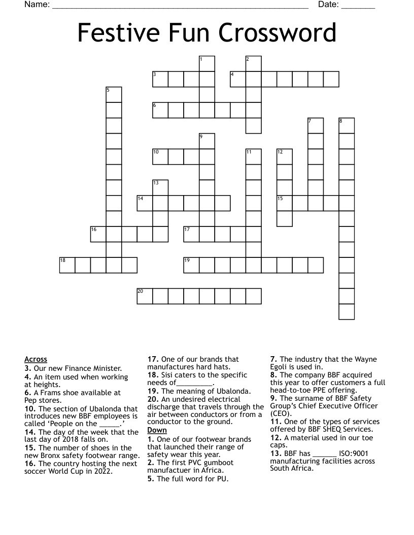 Festive Fun Crossword WordMint