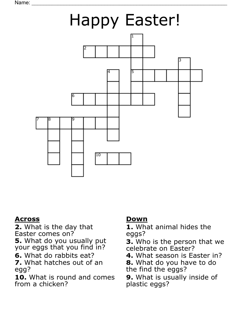 Happy Easter Crossword WordMint