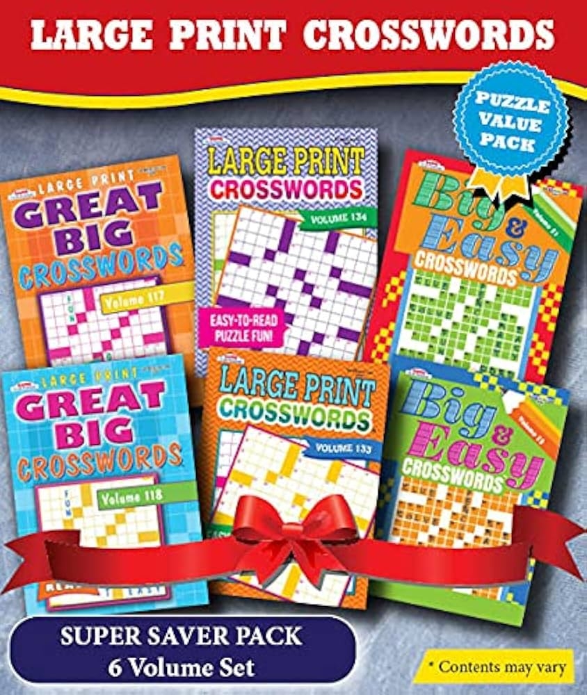 KAPPA Super Saver LARGE PRINT Crosswords Puzzle Pack Set Of 6 Full Size Books Kappa Books Publishers 9781559930215 Amazon Books