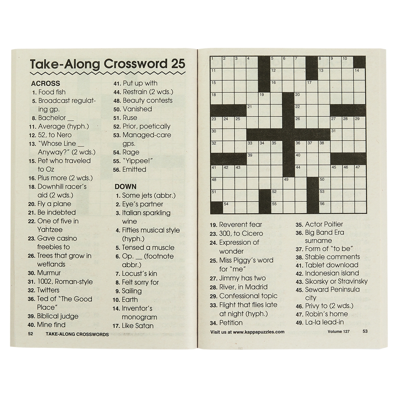 Kappa Take Along Puzzle Book Large Print Crosswords Cloverkey Hospital Gift Shops