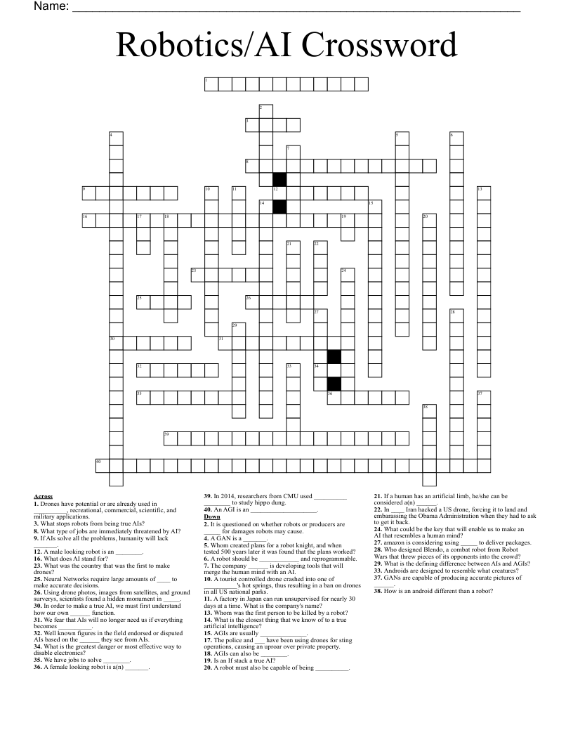 Ai Crossword Puzzle Generator