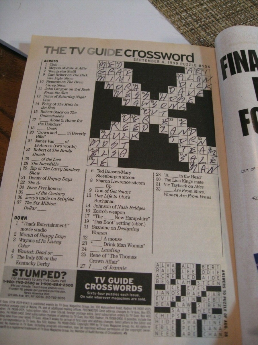 Tv Guide Crossword Puzzle Magazine
