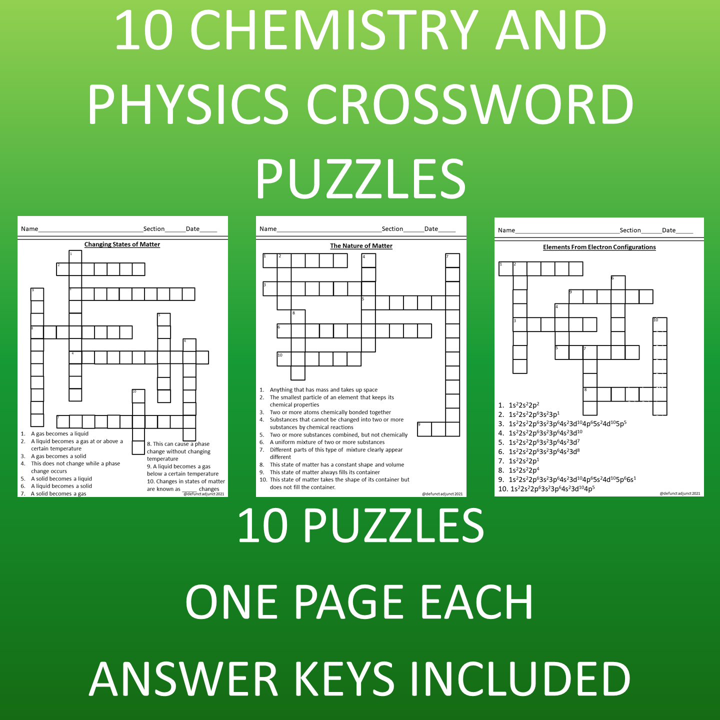 Crossword Puzzle Physics