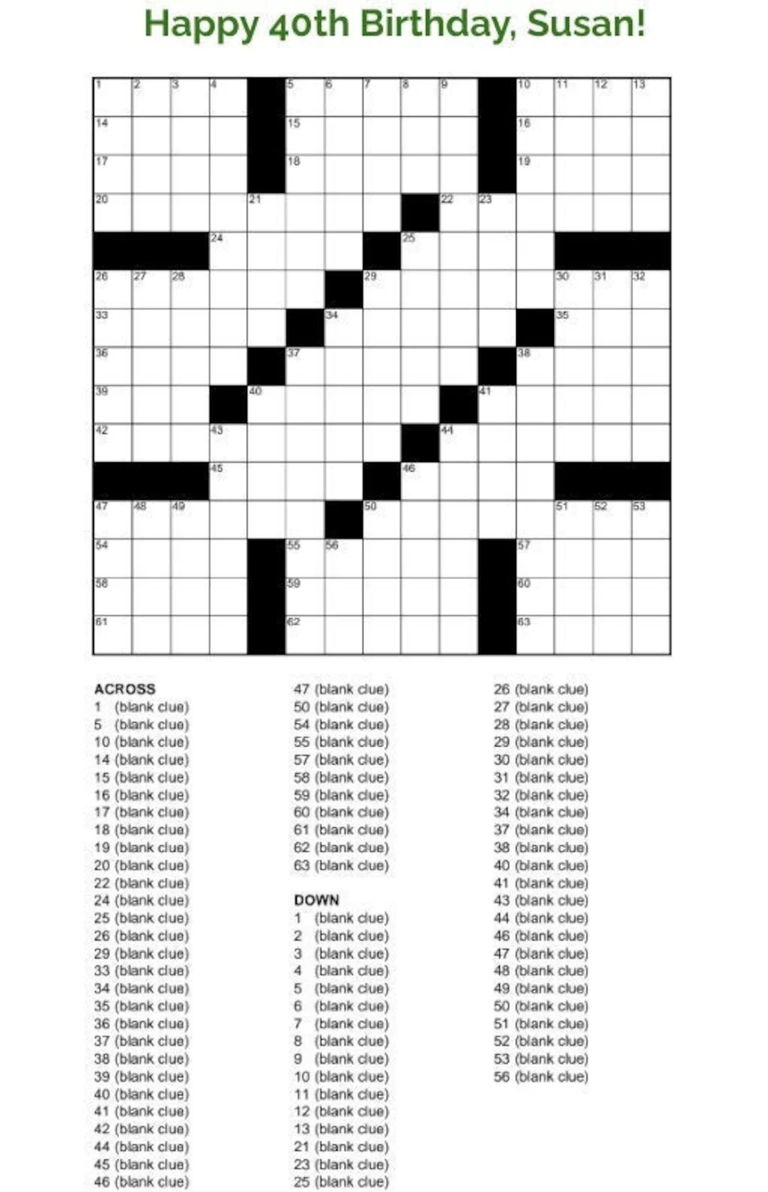 Fill In The Blank Crossword Puzzles