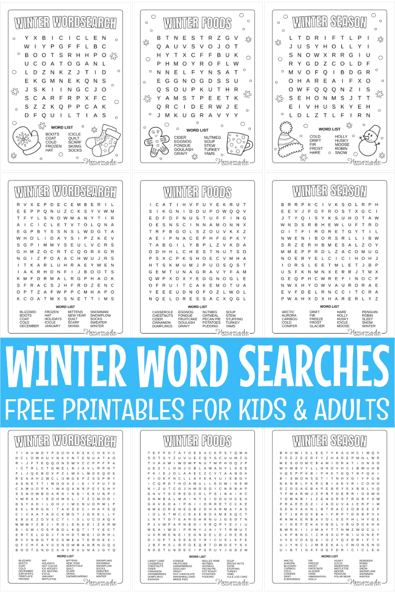 18 Best Free Printable Winter Word Search Puzzles For Kids