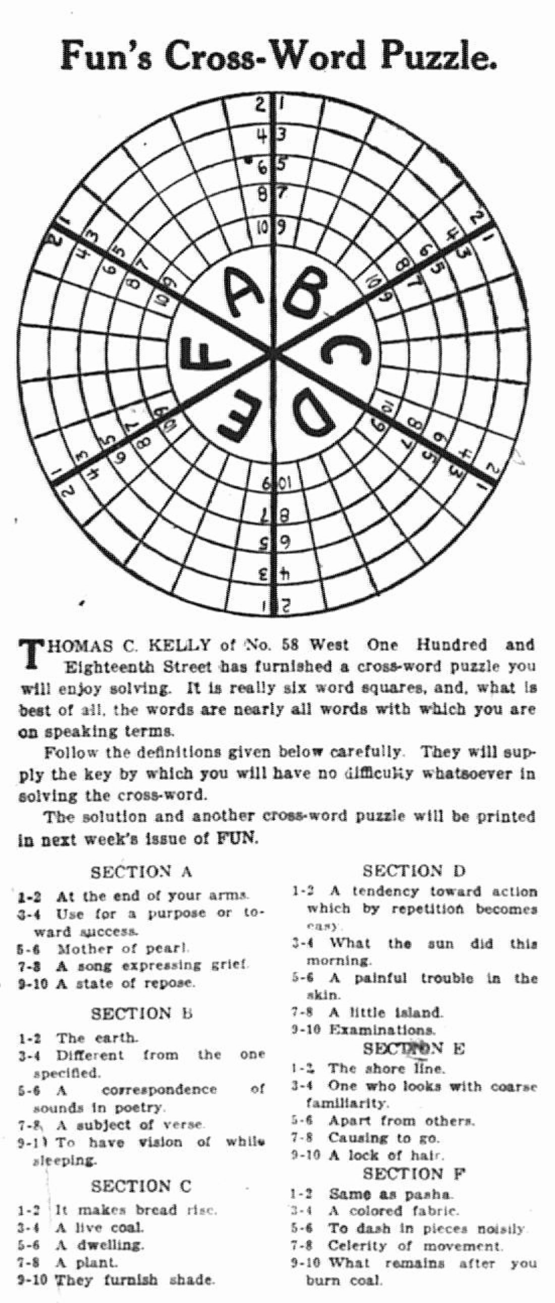 1914 The Year In Crosswords T Campbell s Grid