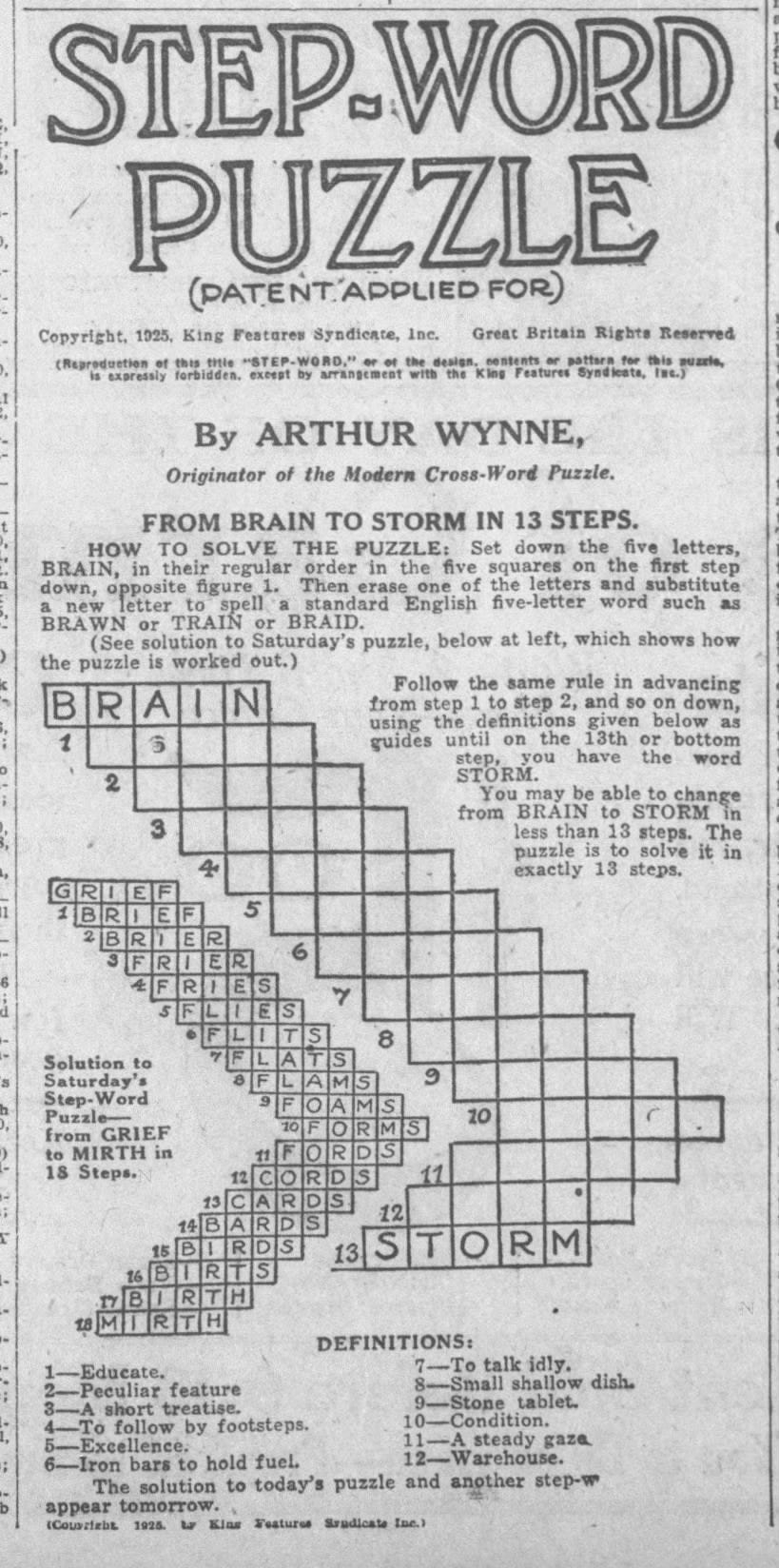 1925 The Year In Crosswords 3 Of 4 T Campbell s Grid