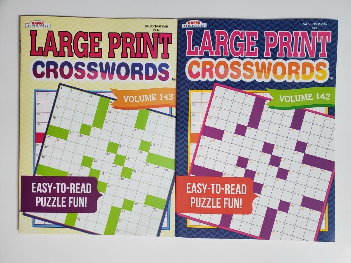 2 New Kappa Puzzles Large Print Crosswords Books Vol 142 143 Hobby Words Search EBay