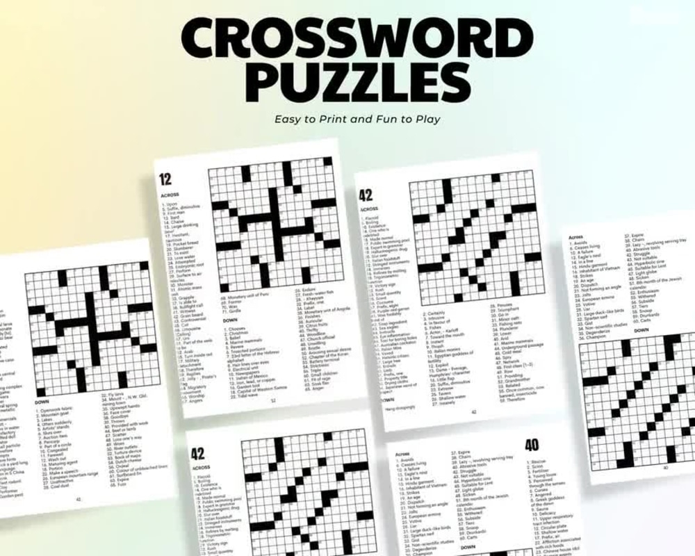 Crossword Puzzles Printable