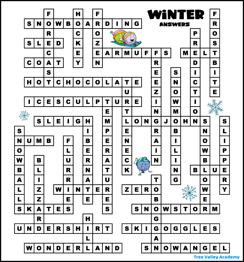 27 Printable Winter Word Puzzles Tree Valley Academy