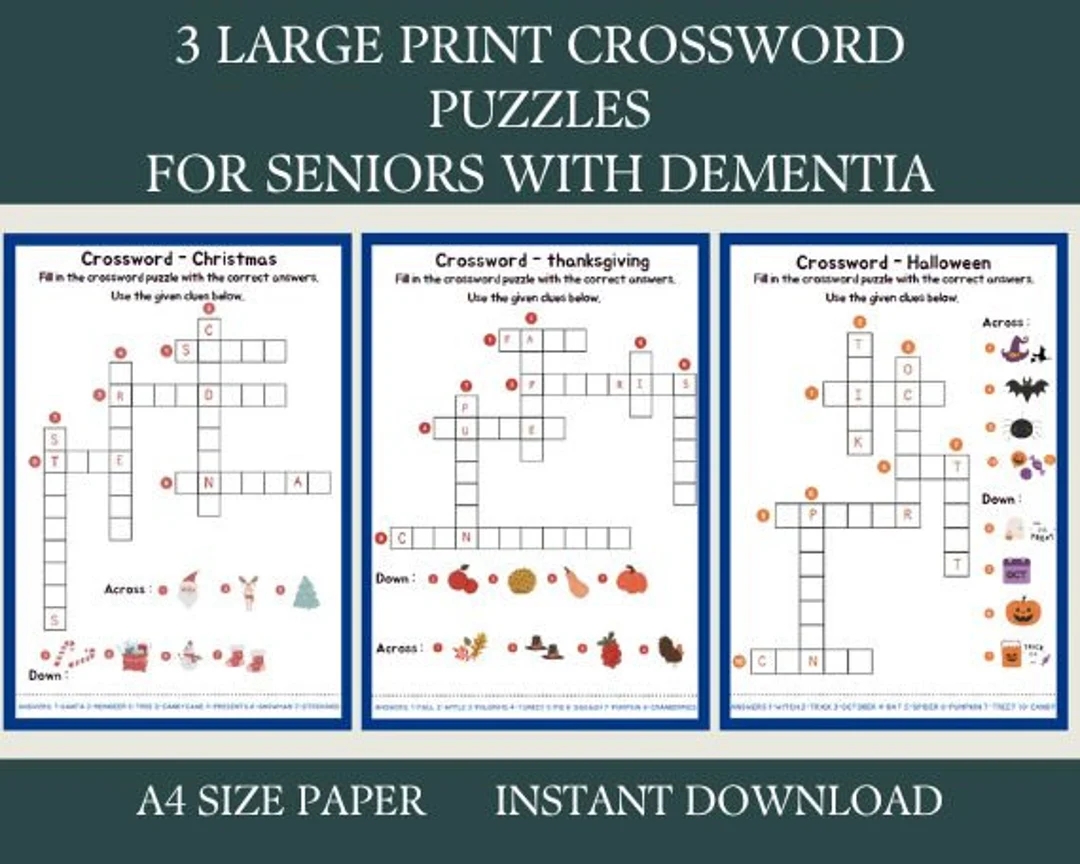 Crossword Puzzles For Seniors