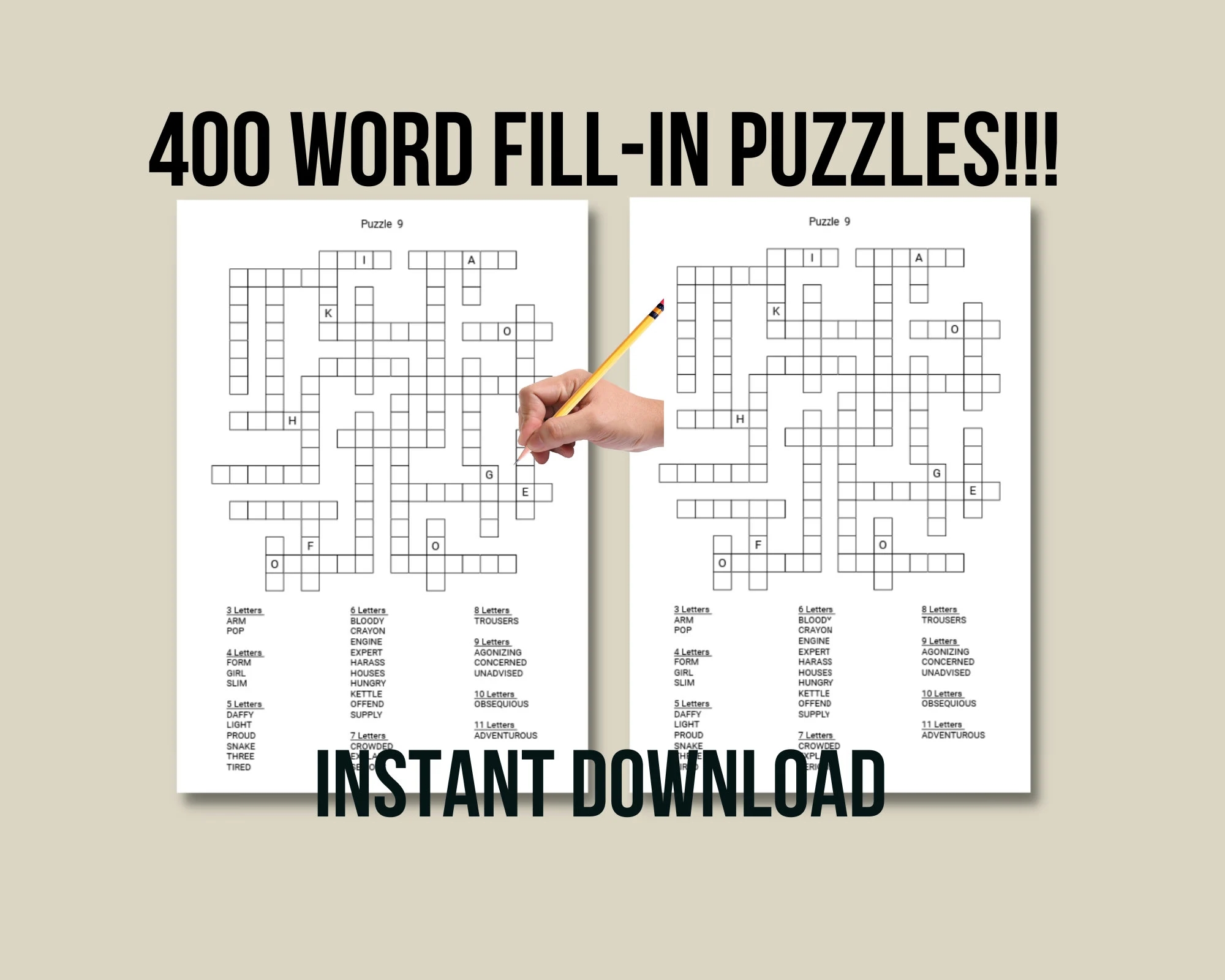 Crossword Fill In Puzzles