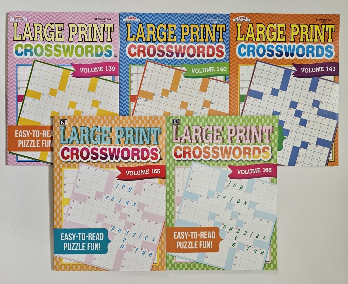 5 Kappa Puzzles Large Print Crosswords Activity Books Vol 139 166 Easy To Read