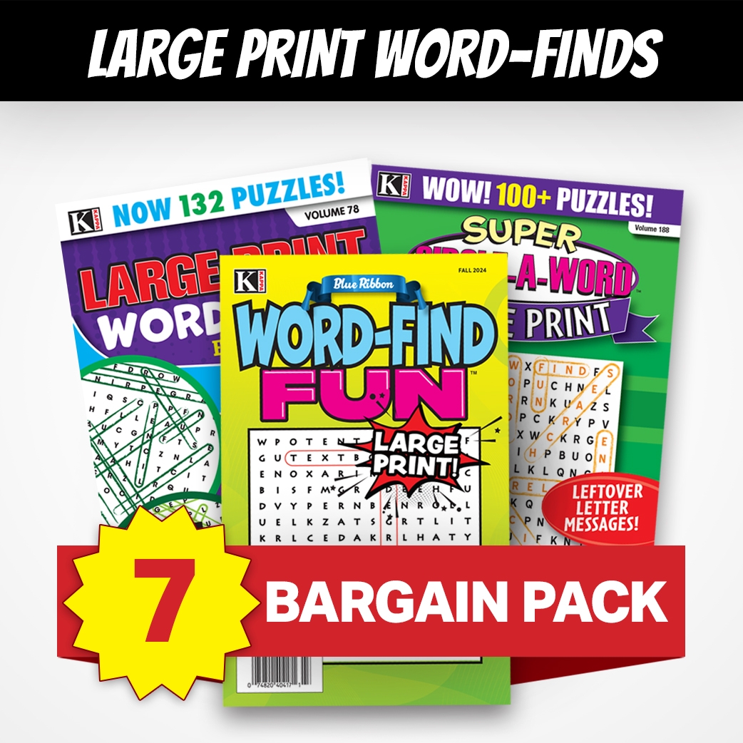 7 Large Print Word Search Magazines Kappa Puzzles