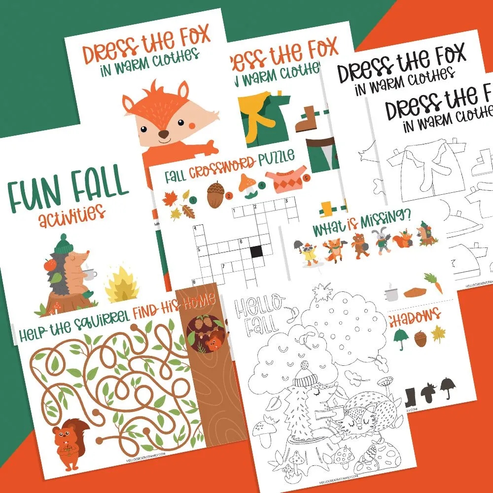 8 Page Free Printable Fall Coloring Pages And Activity Sheets