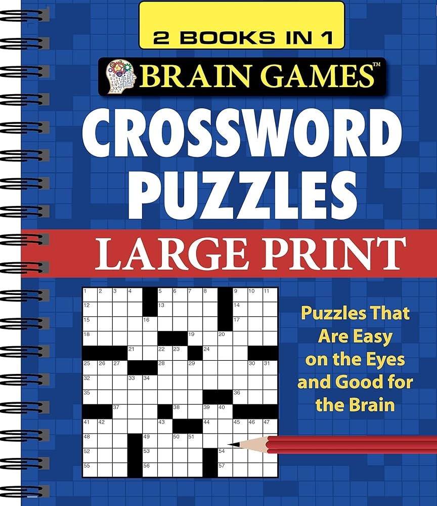 Amazon Brain Games 2 Books In 1 Crossword Puzzles Large Print Brain Games Large Print 9781450841047 Publications International Ltd Brain Games Books