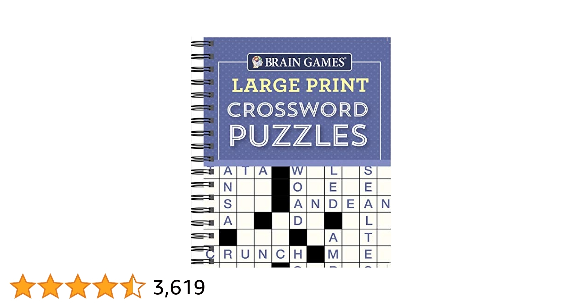 Amazon Brain Games Large Print Crossword Puzzles Purple 9781640304581 Publications International Ltd Brain Games Books