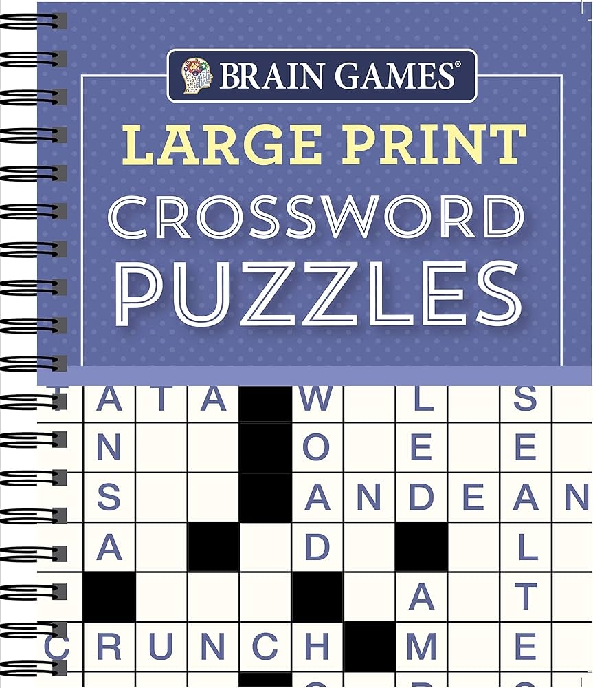 Amazon Brain Games Large Print Crossword Puzzles Purple 