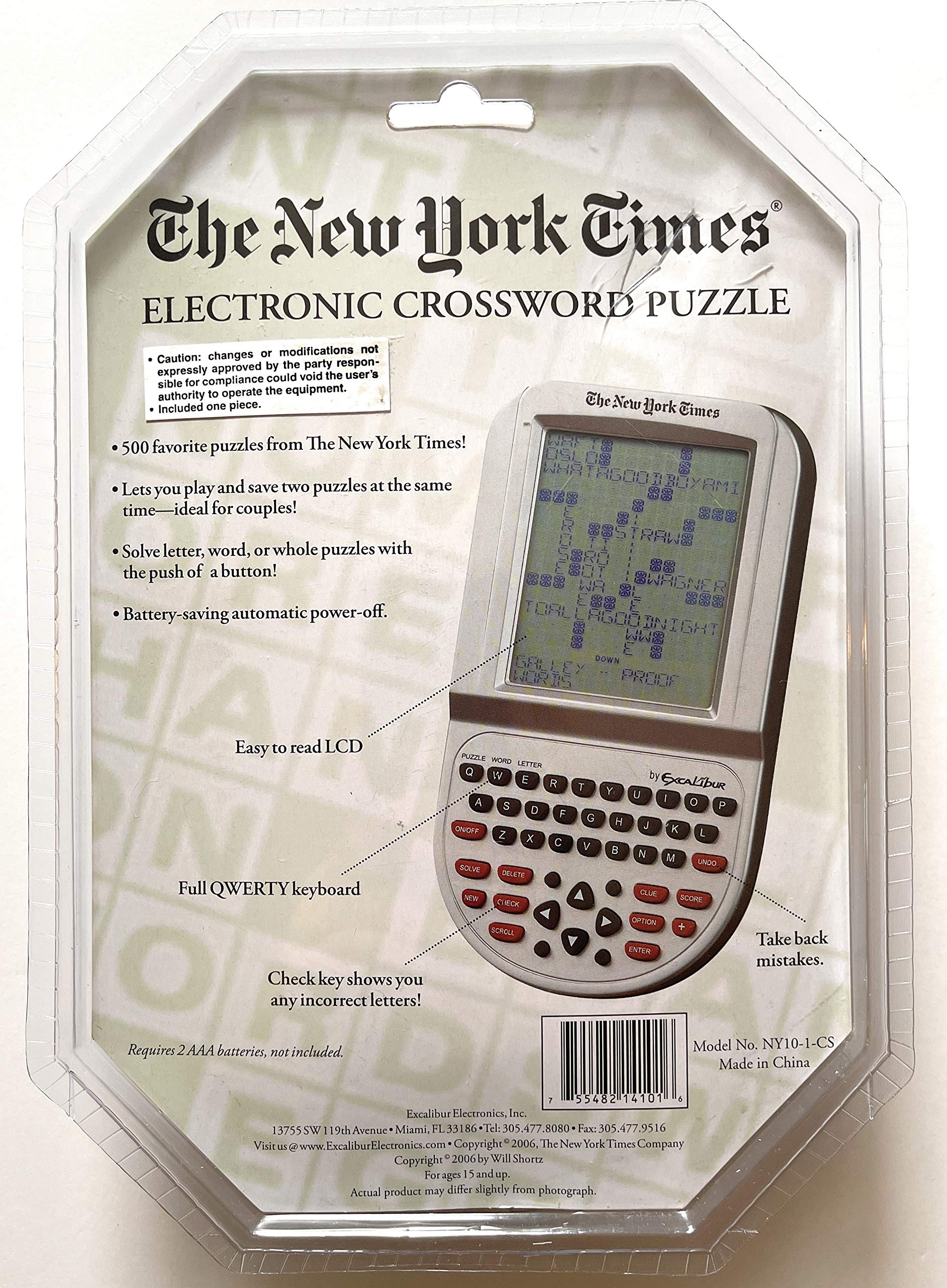 Amazon Excalibur Electronic New York Times Electronic Crossword Puzzle Toys Games