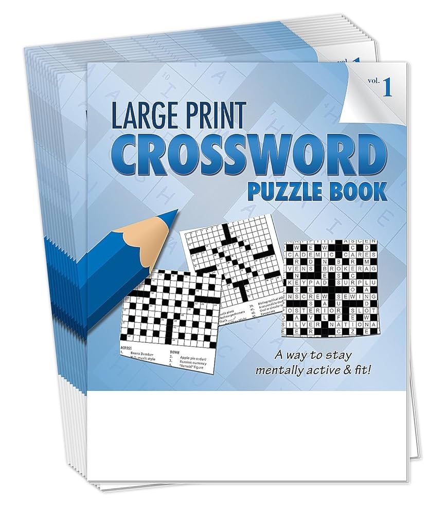 Amazon ZOCO Large Print Crossword Puzzle Books 25 Bulk Pack Games For Adults The Visually Impaired Seniors Gifts For Assisted Living Residents Vol 1 Toys Games
