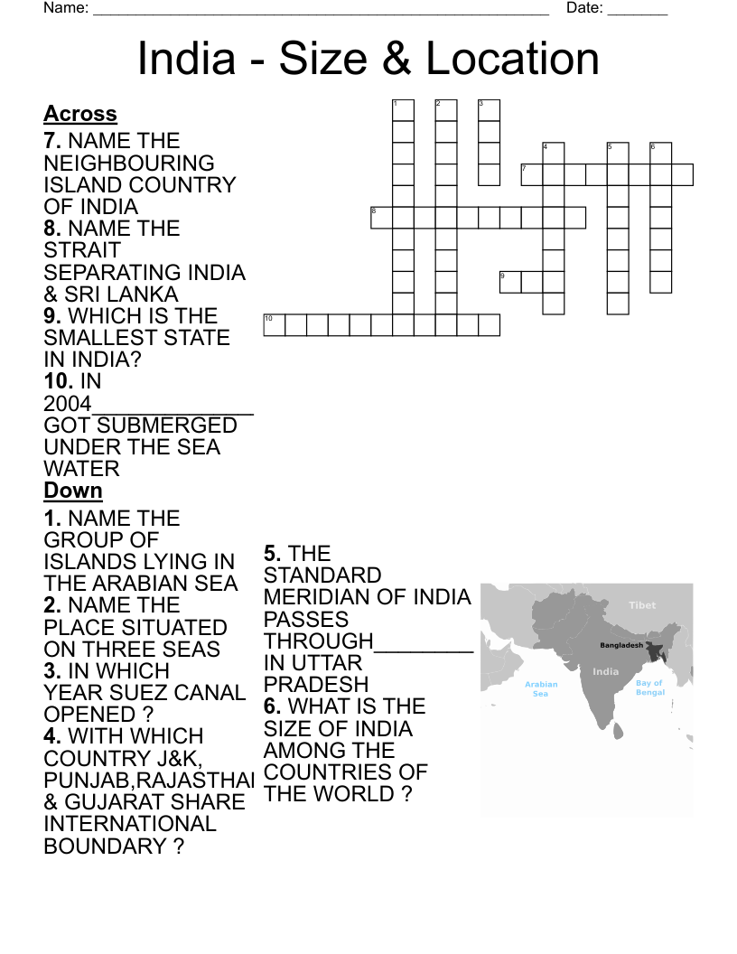 Ancient India Crossword WordMint