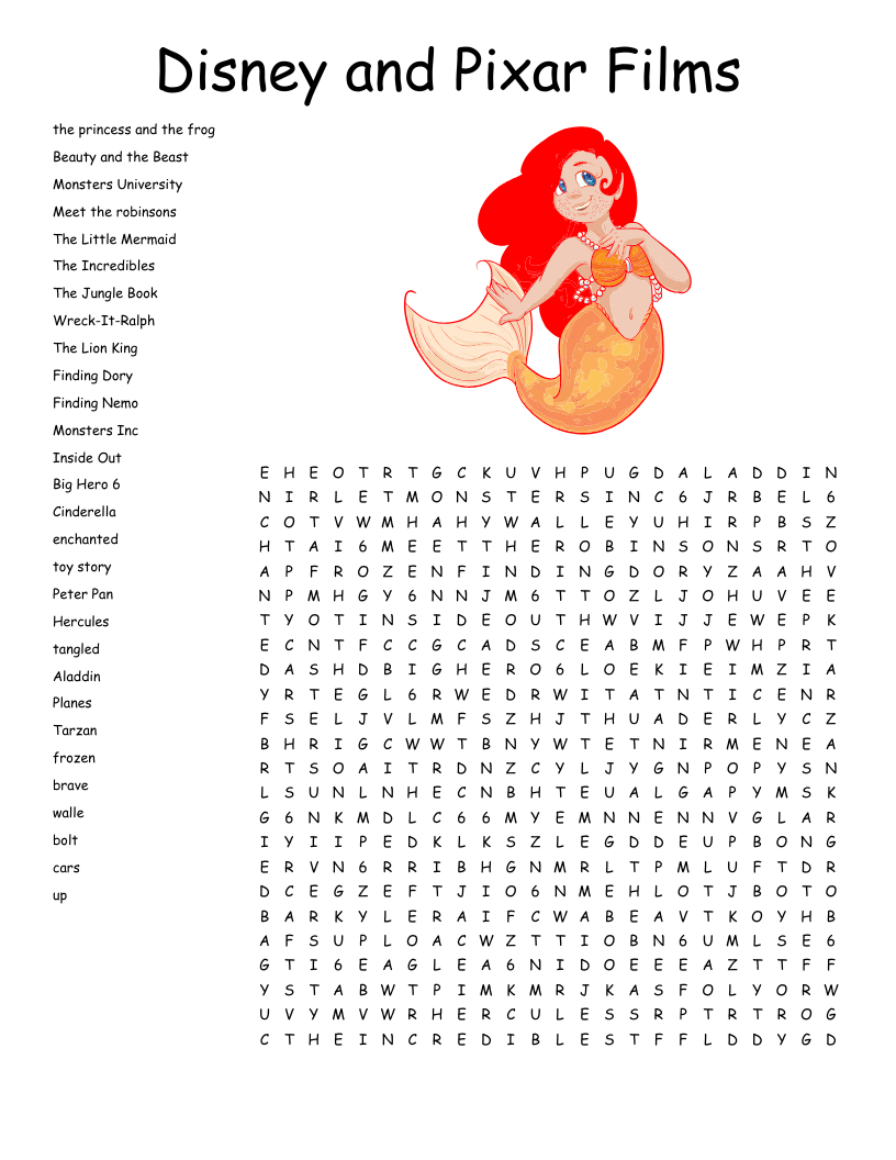 Crossword Puzzles Disney Movies