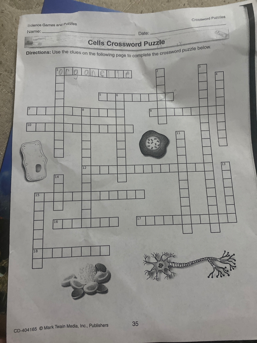 Answered Science Games And Puzzles Crossword Puzzles Name Date 