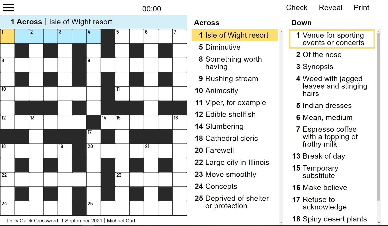 Free Metro Crossword Puzzles