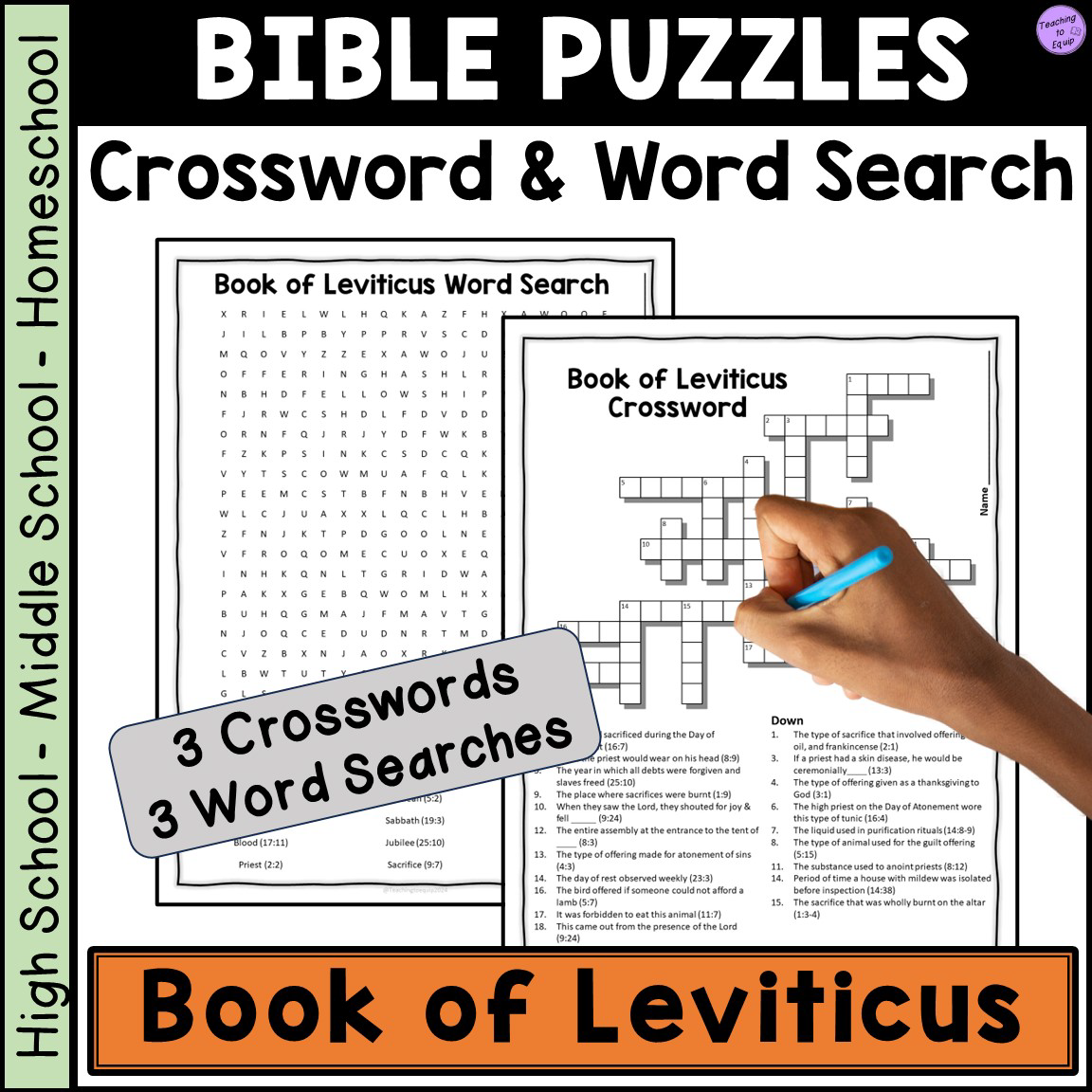 Bible Book Of Leviticus Crossword U0026 Word Search Puzzle Activities Made By Teachers