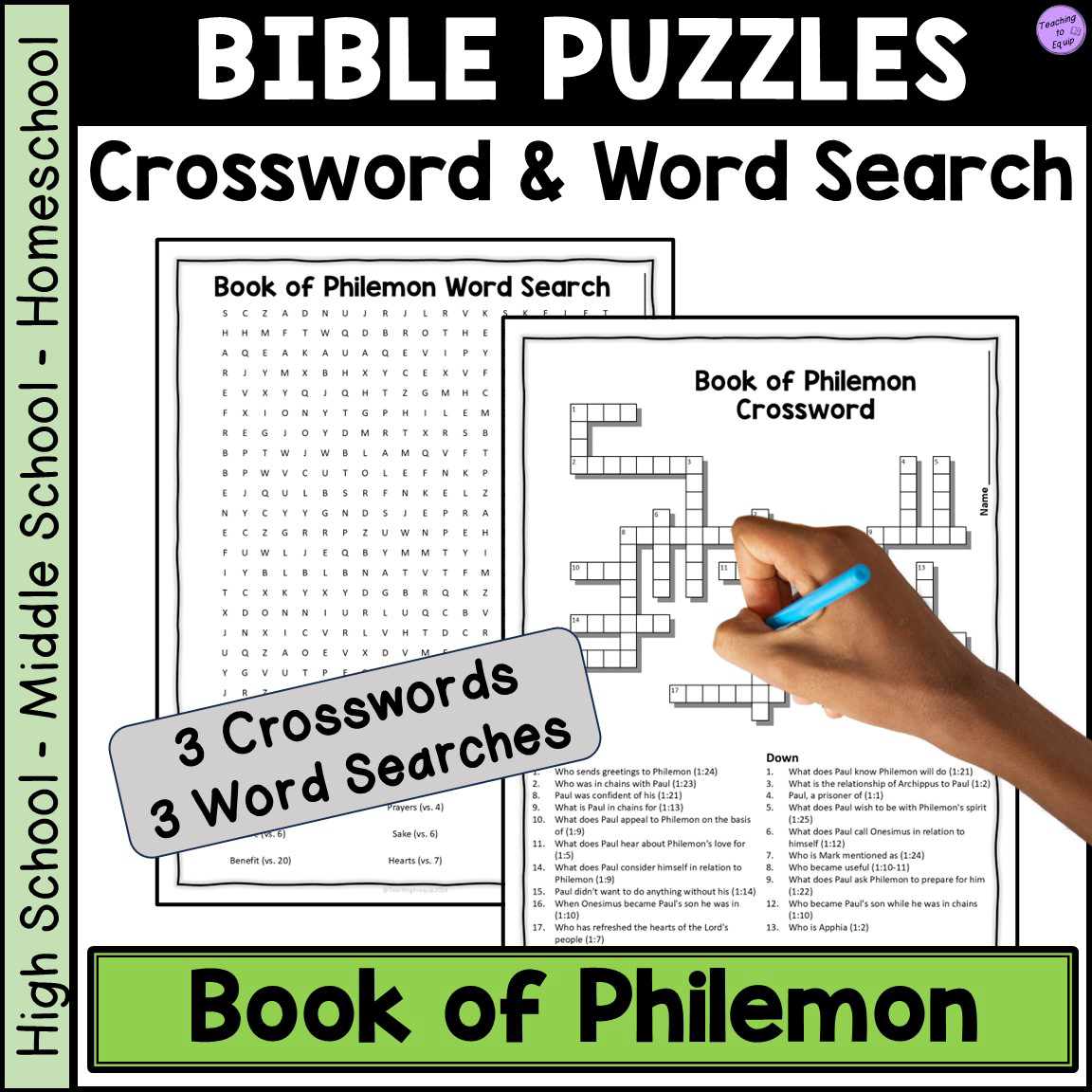 Bible Book Of Philemon Crossword U0026 Word Search Puzzle Activities 