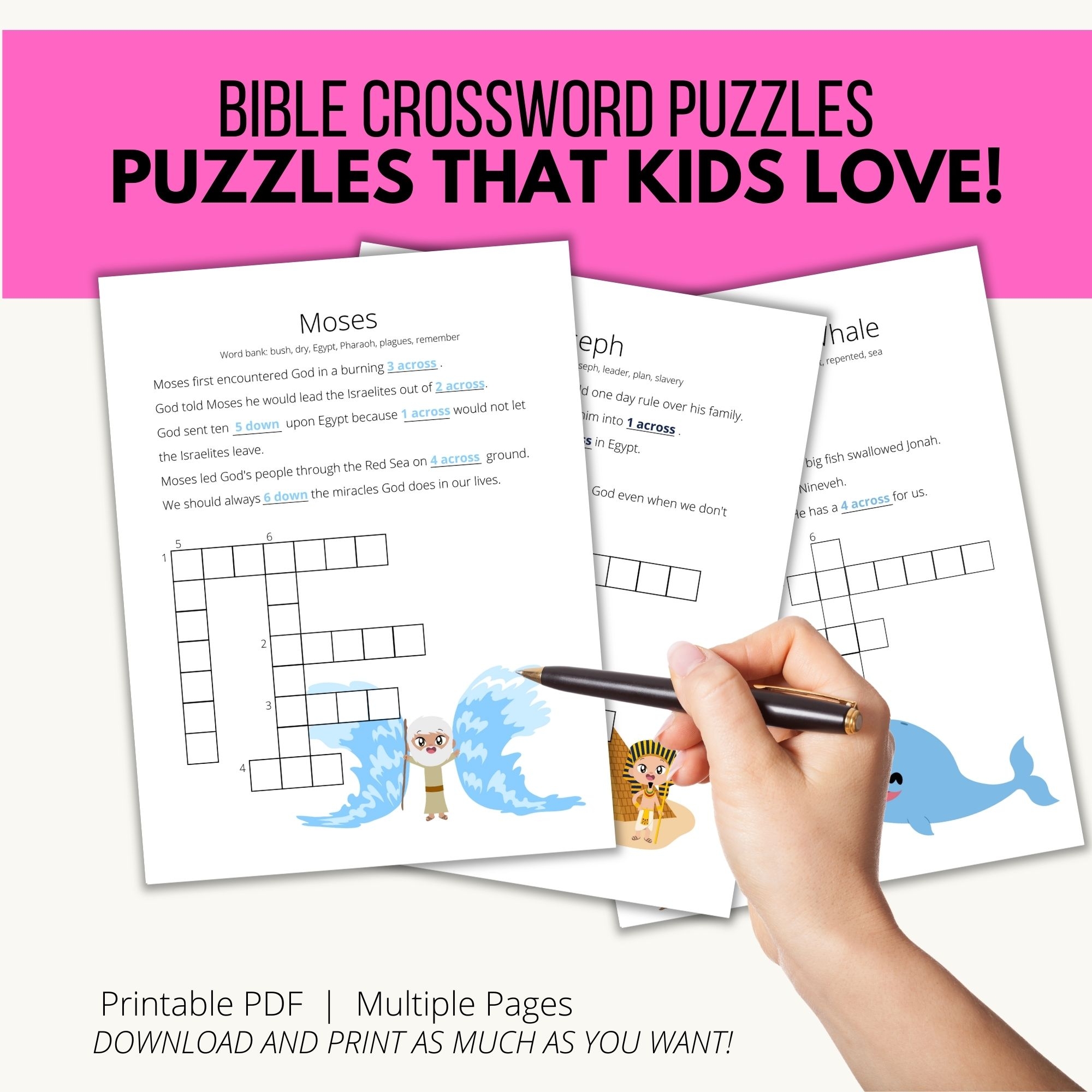 Kids Crossword Puzzles Bible