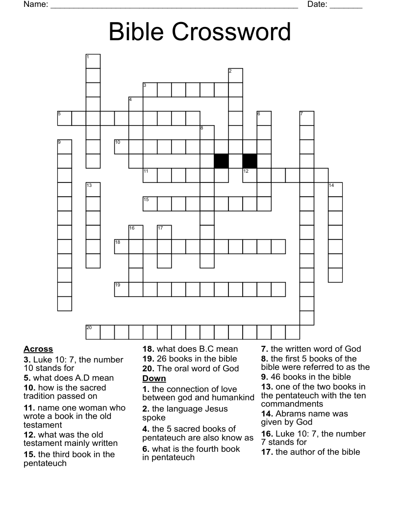 Bible Crossword WordMint