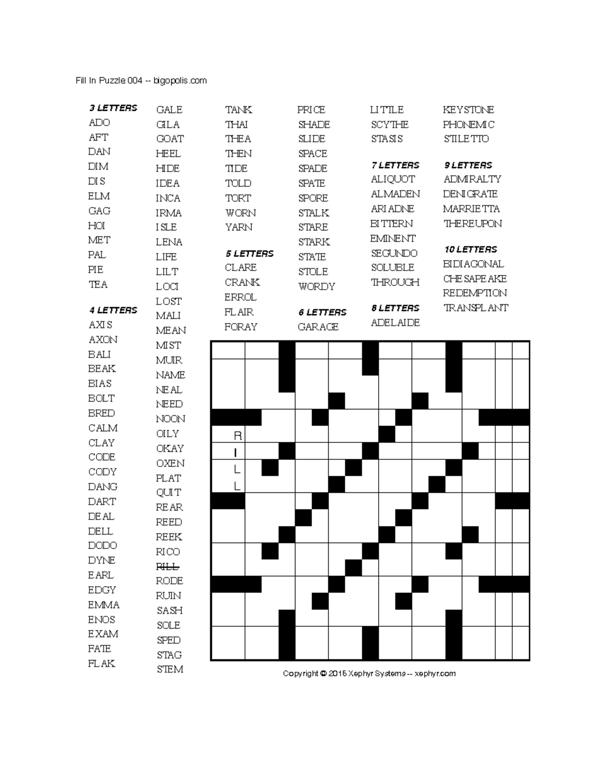 Big Opolis Fill it in Puzzles Fill In Puzzle 004 Bigopolis 3 LETTERS ADO AFT DAN DIM DIS ELM GAG Studocu