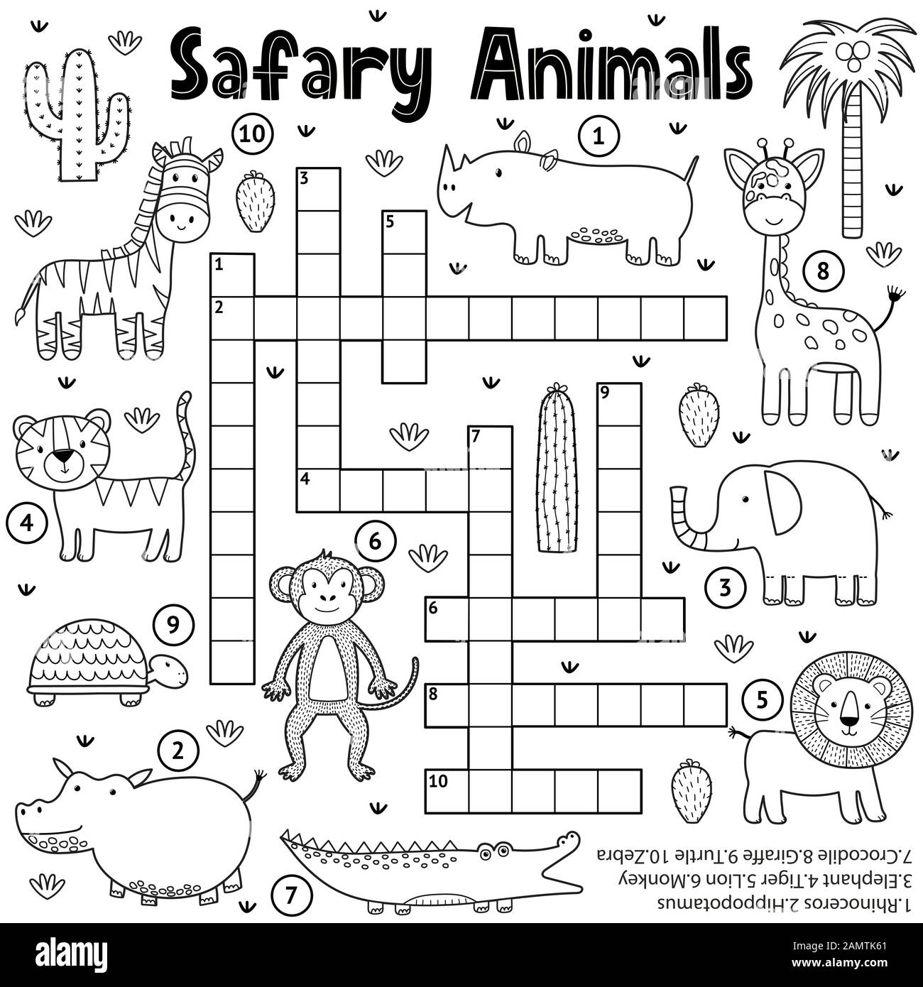 Crossword Puzzles Animals Printable