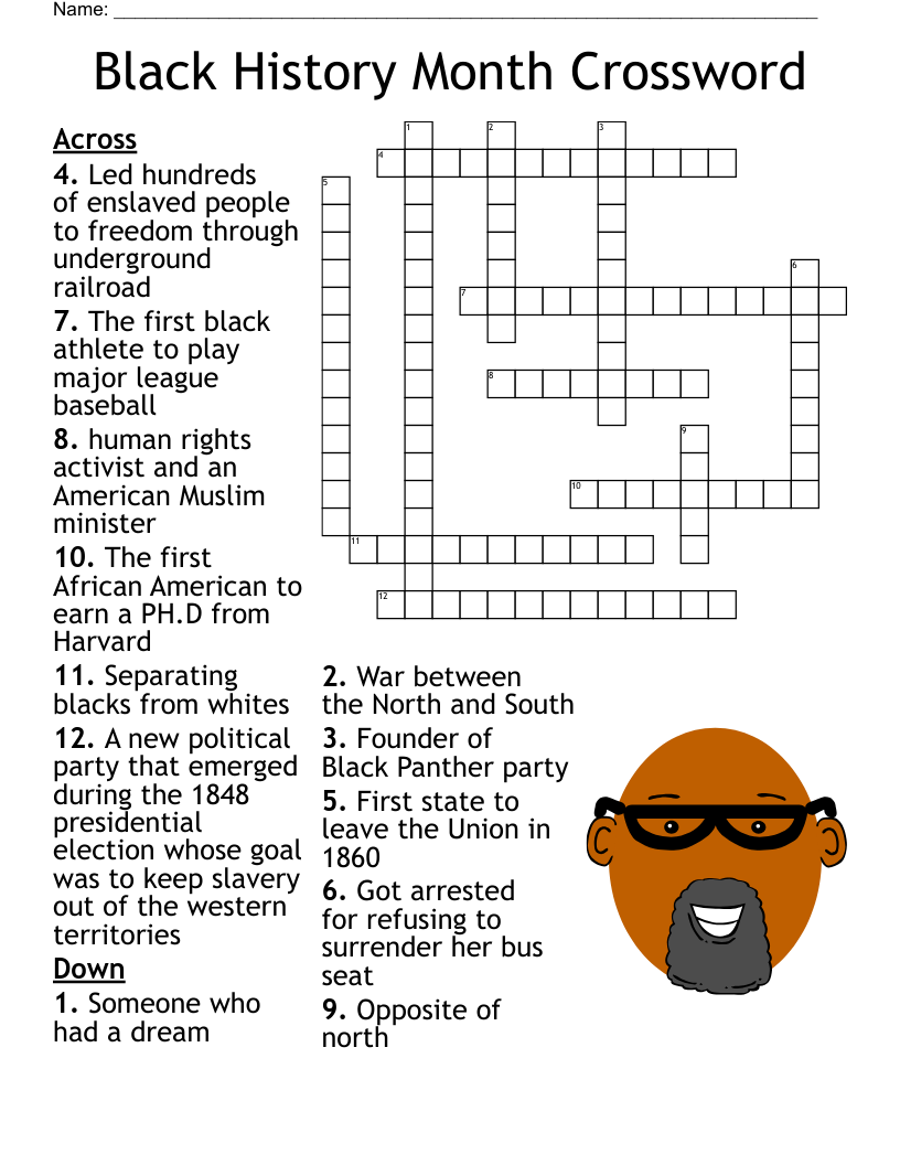 Black History Crossword WordMint