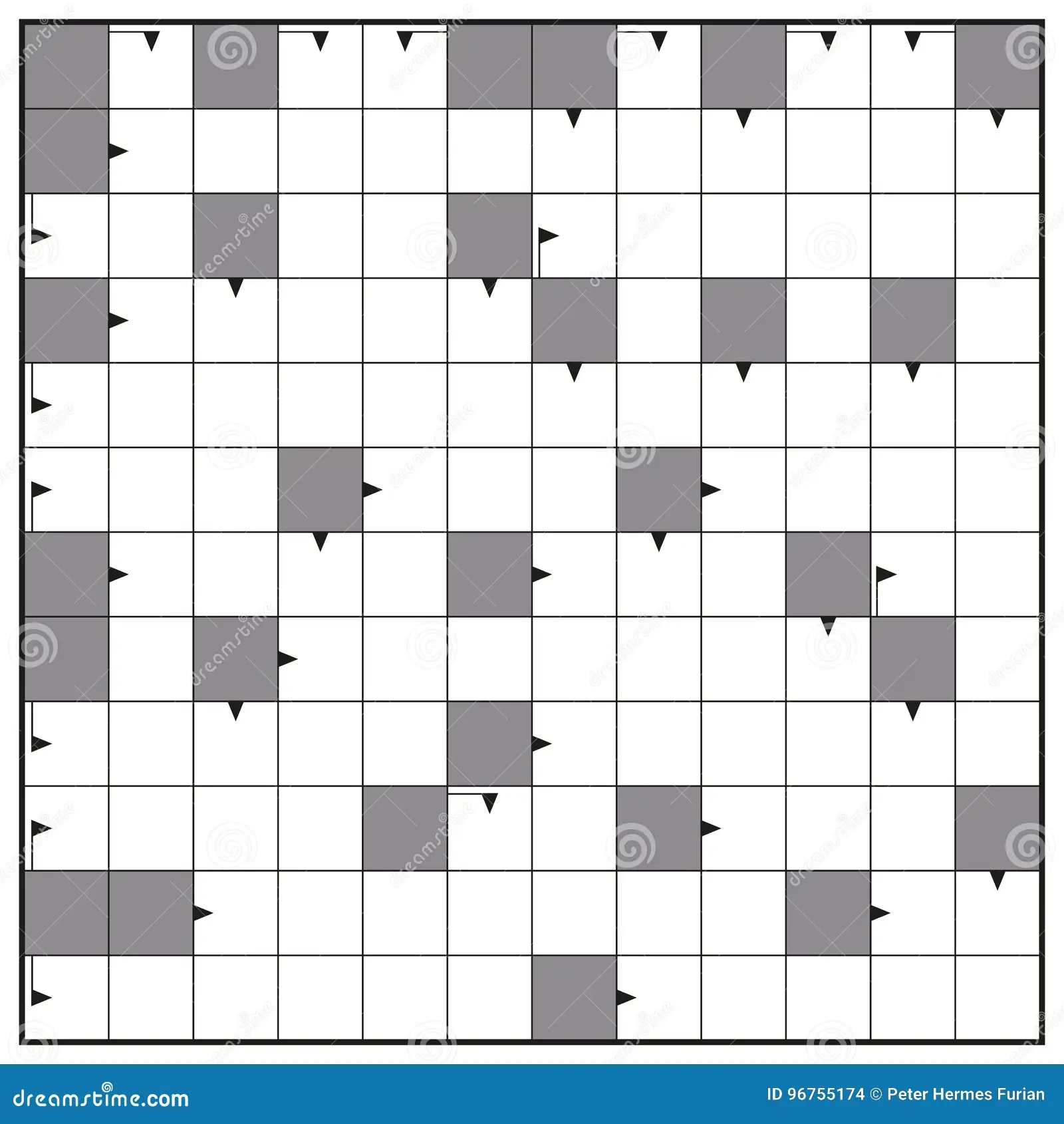 Blank Crossword Puzzle Square Background Stock Vector Illustration Of Crossword Entertainment 96755174