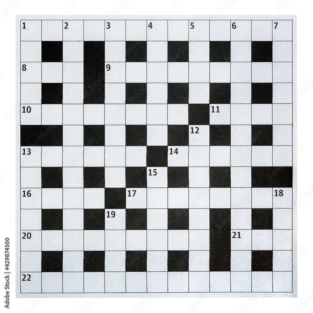 Blank Crossword Puzzle Stock Photo Adobe Stock