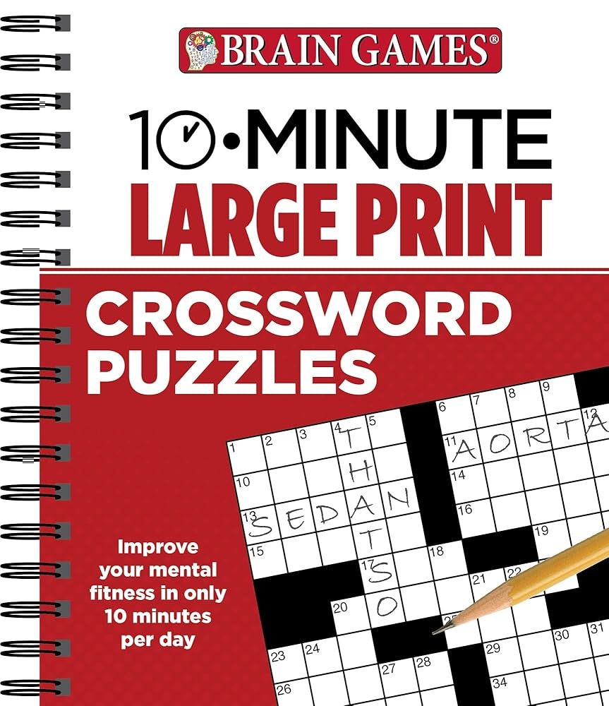 Brain Games 10 Minute Large Print Crossword Puzzles Volume 1 Publications International Ltd Brain Games 9781450887960 Amazon Books