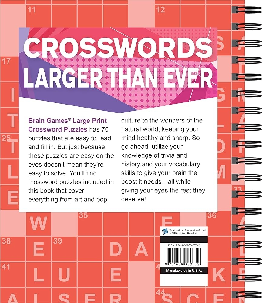 Brain Games Large Print Crossword Puzzles Arrow Book 