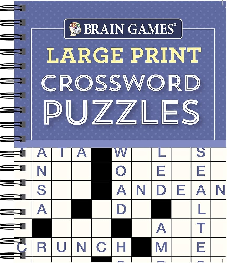 Brain Games Large Print Crossword Puzzles Purple 9781640304581 Publications International Ltd Brain Games Books Amazon